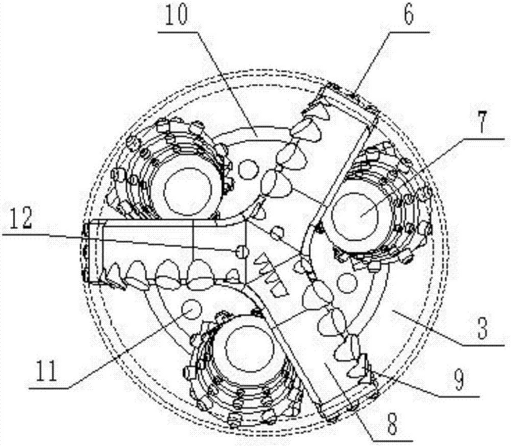 Self-washing-free double-cone PDC cone composite drill bit