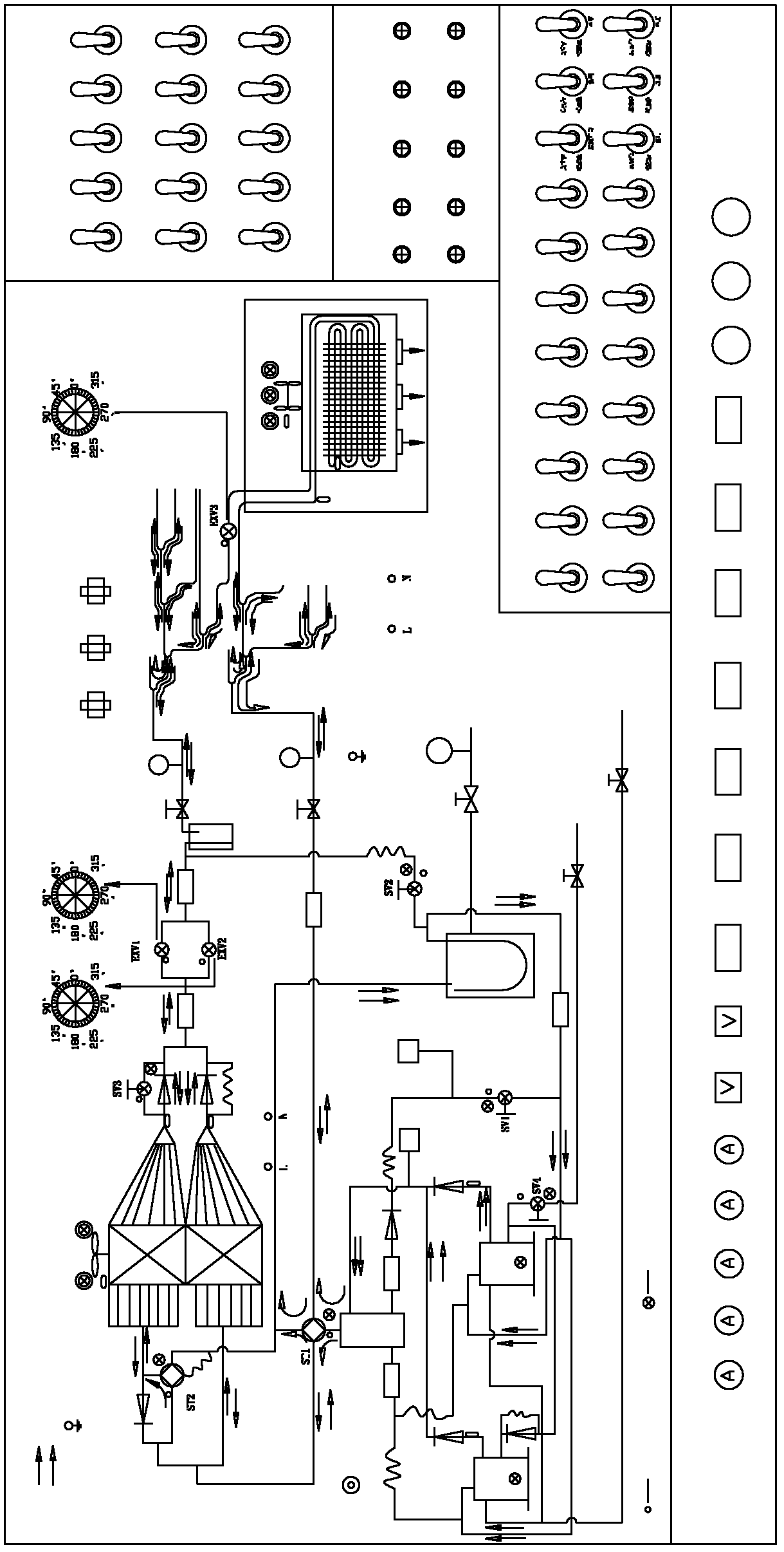 Teaching training table for alternating-current variable-frequency multi-unit air conditioning unit