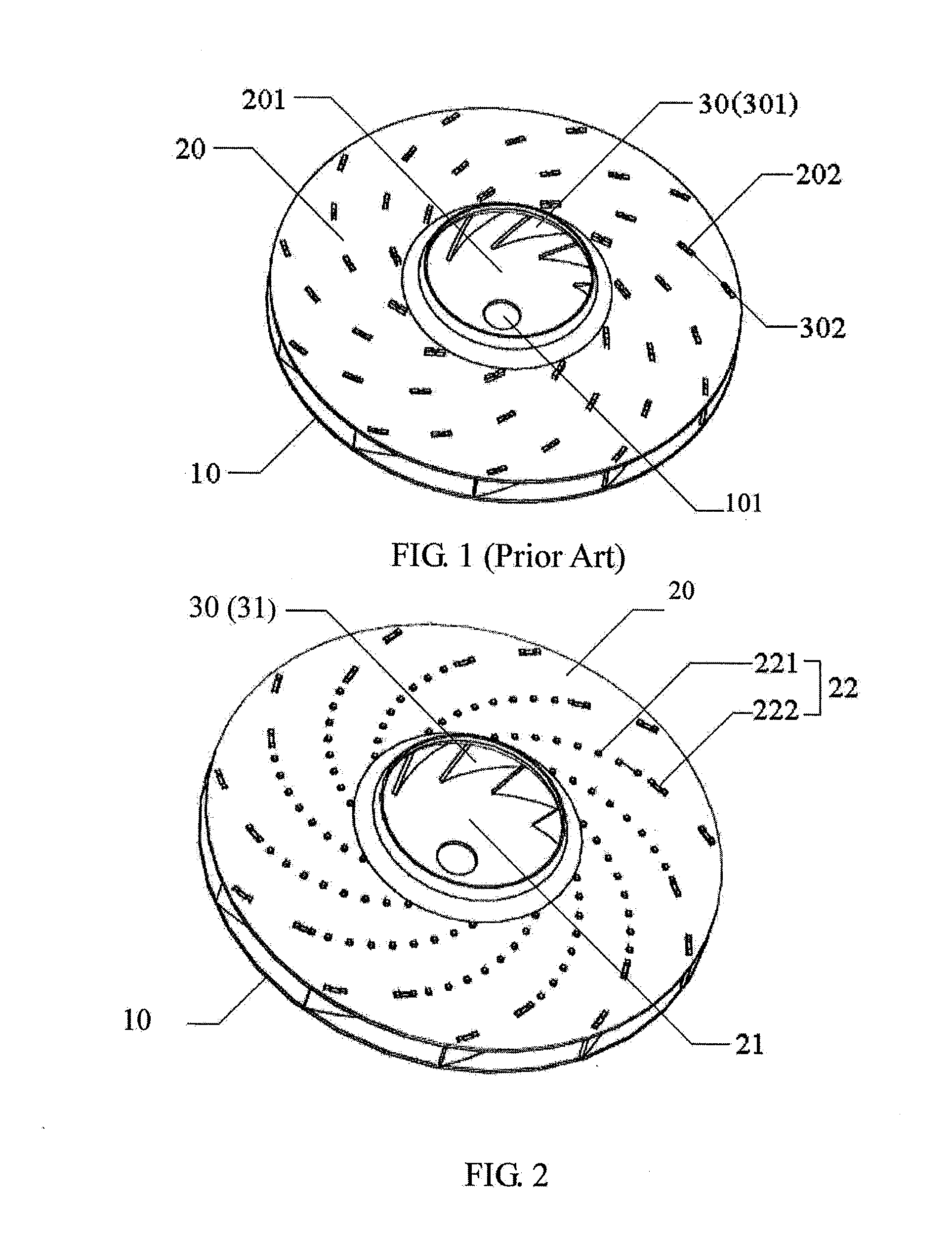 Centrifugal impeller for a blower