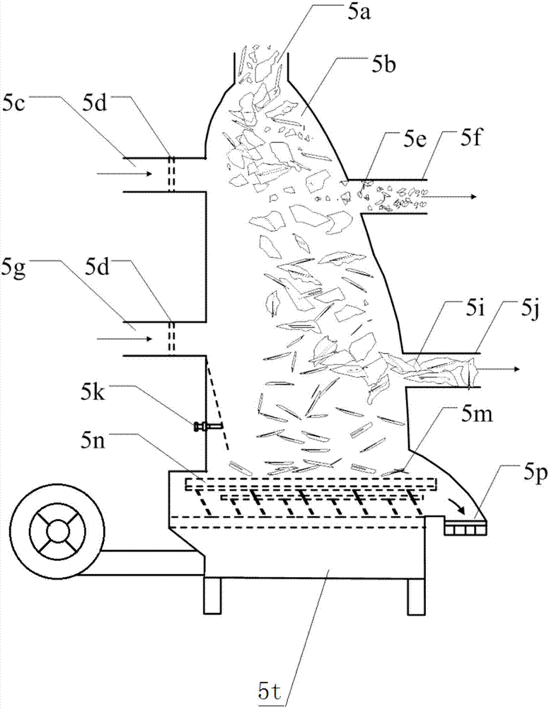 Efficient vertical type pneumatic separation equipment and application technology thereof