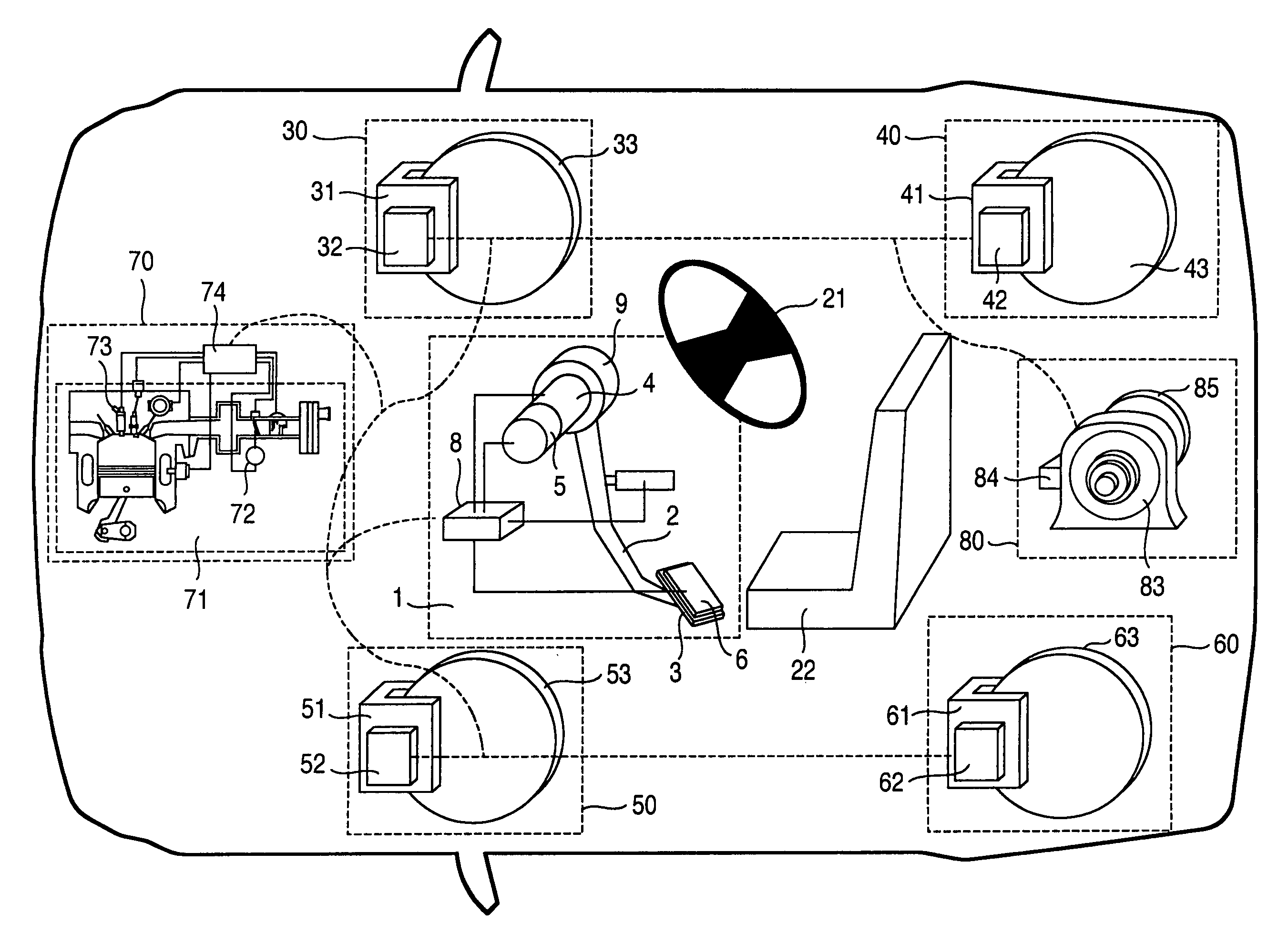 Pedal system and vehicle with the pedal system