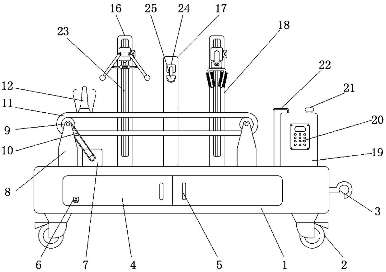 Rapid cleaning device of cement barrel for building