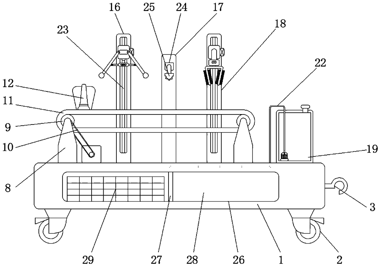 Rapid cleaning device of cement barrel for building