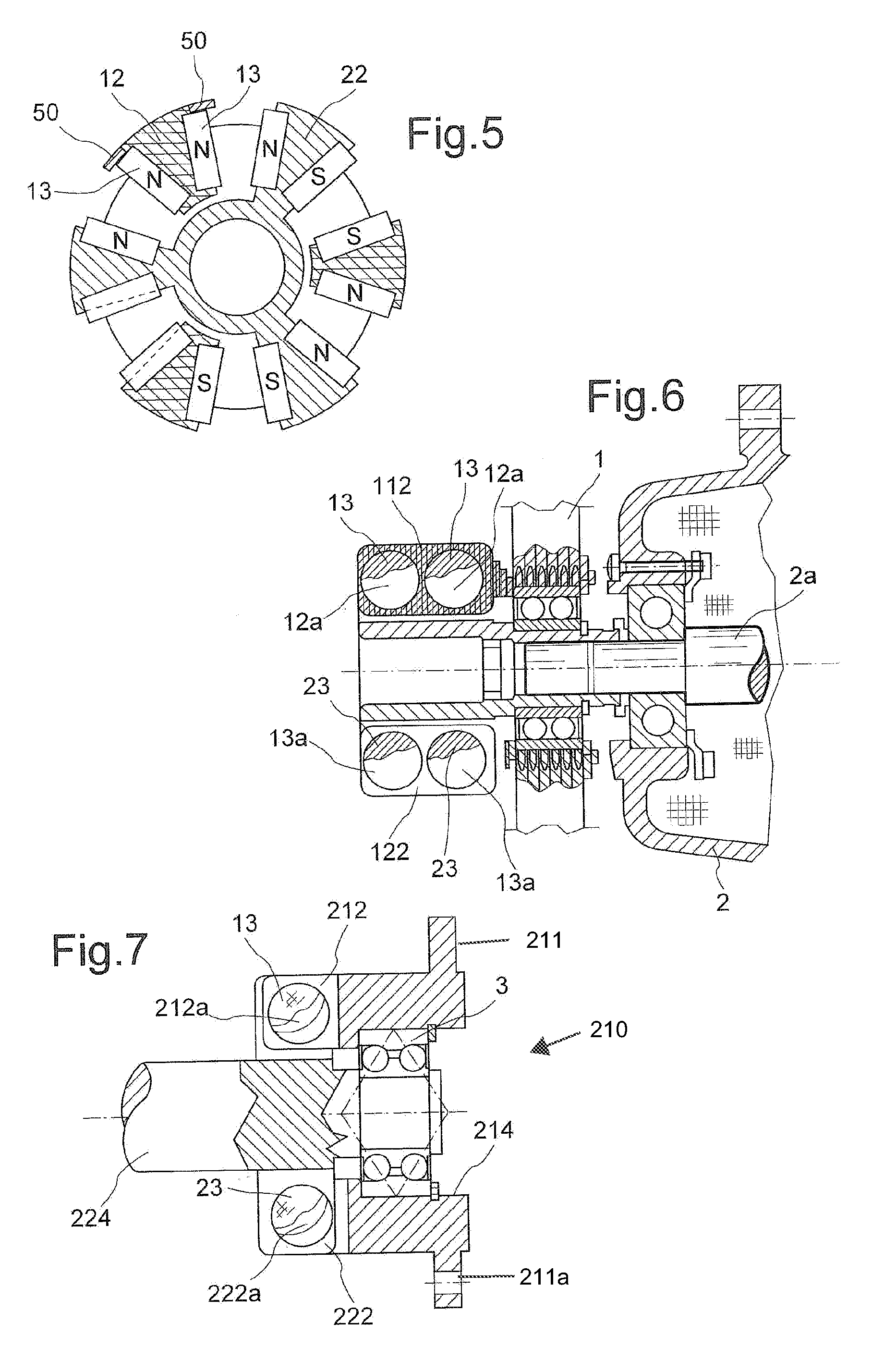 Magnetic Repulsion Coupling for Transmission of a Rotational Movement from a Driving Member to a Driven Member