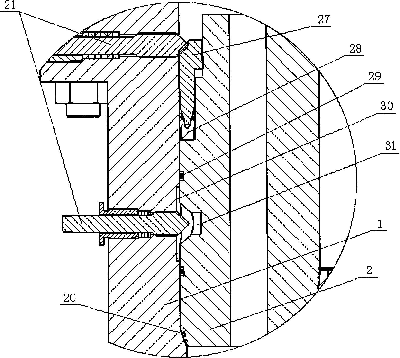 Integral type level oil extraction wellhead equipment