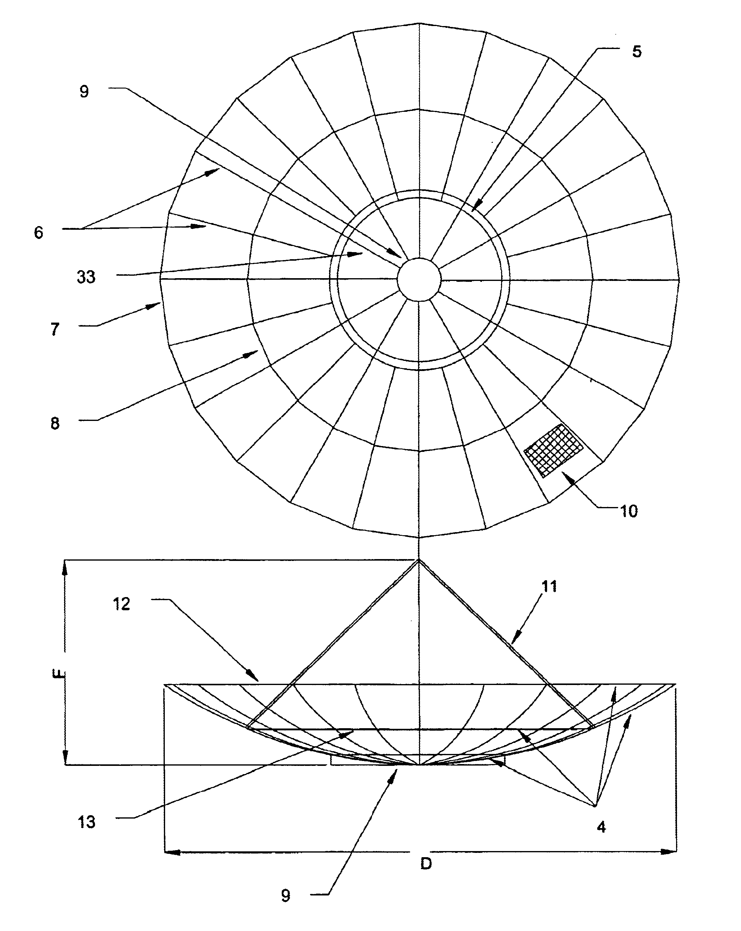 Preloaded parabolic dish antenna and the method of making it