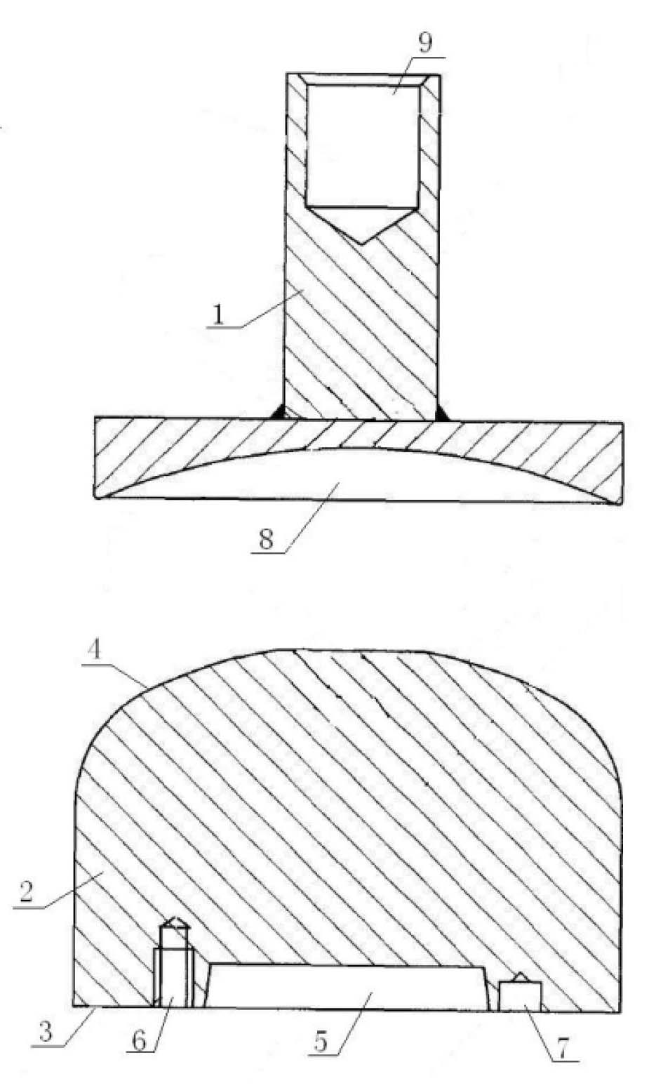 Large-caliber head spinning die