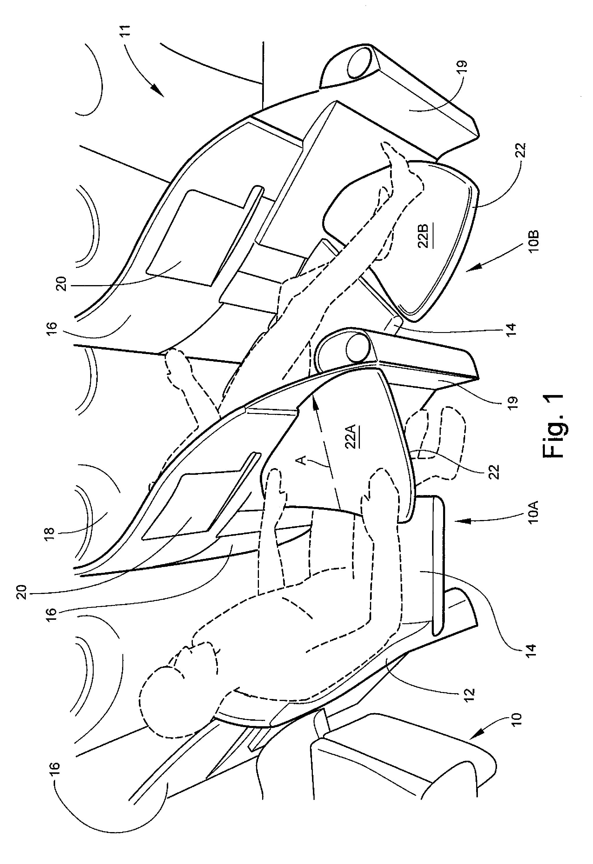 Translatable and rotatable passenger seat