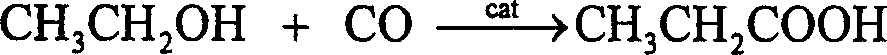 Process for synthesizing methyl acetic acid catalyst by ethanol carbonylation