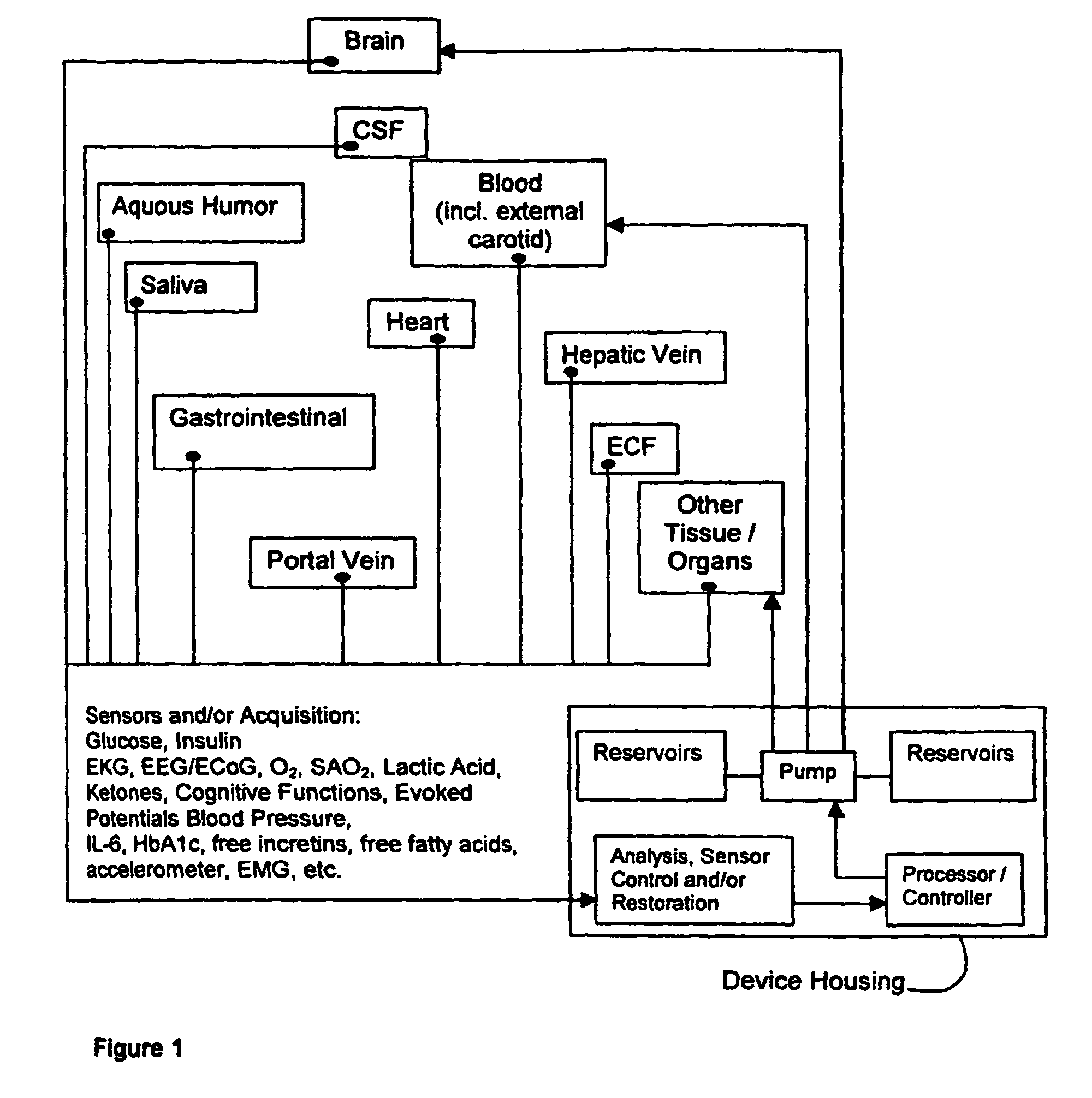 Method and system for implantable glucose monitoring and control of a glycemic state of a subject