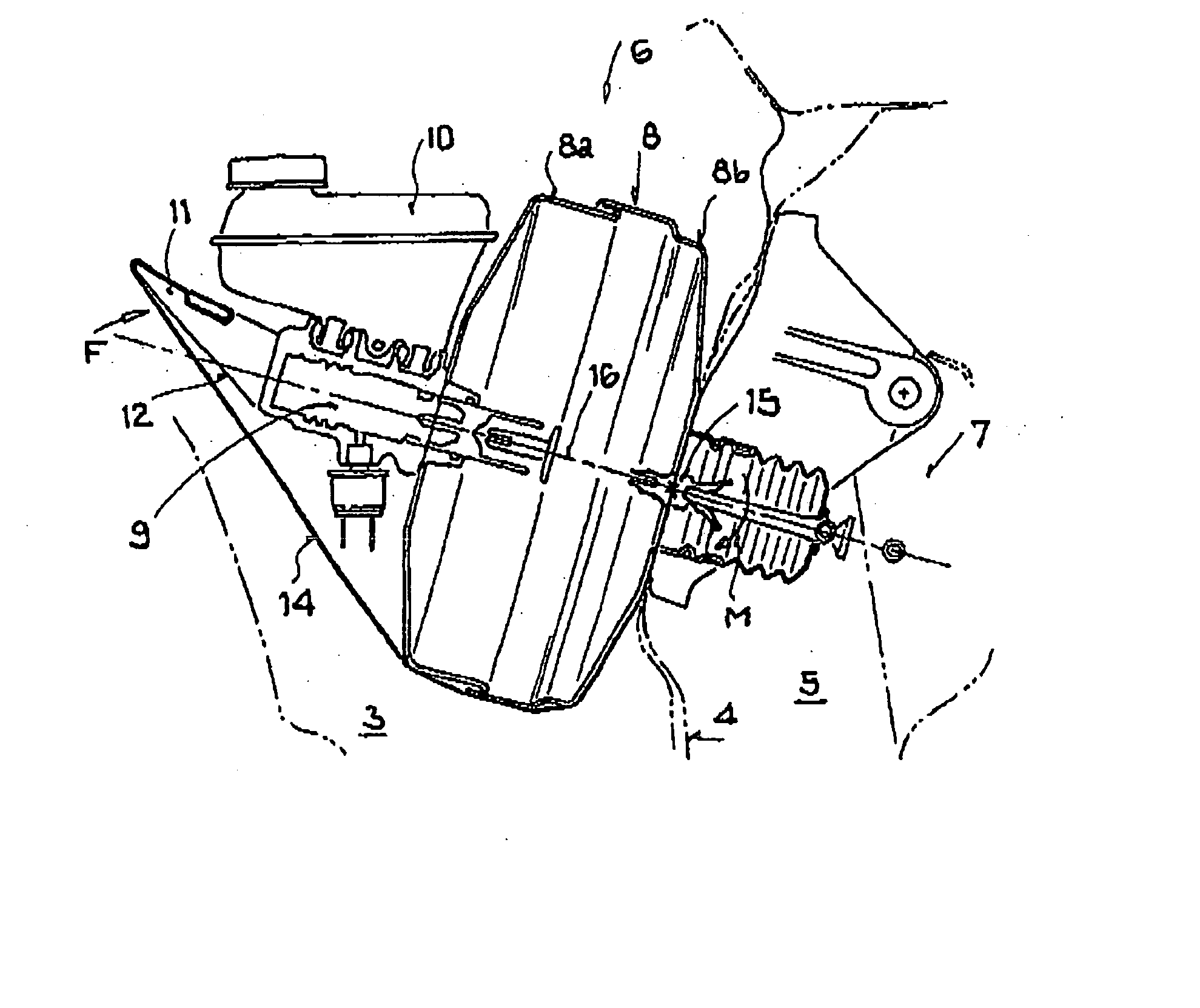 Safety Device for a Motor Vehicle Having a Front-End Structure