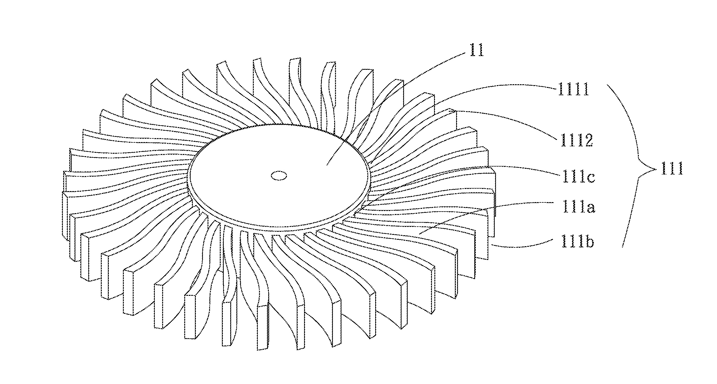 Centrifugal fan impeller structure