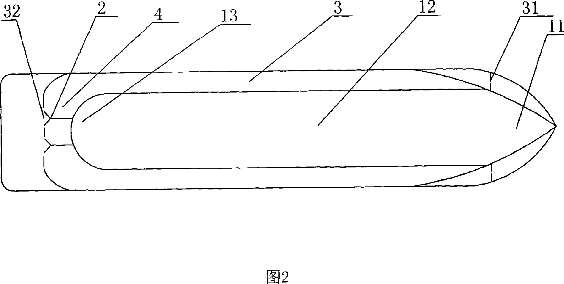 Ship body impulsed by propeller