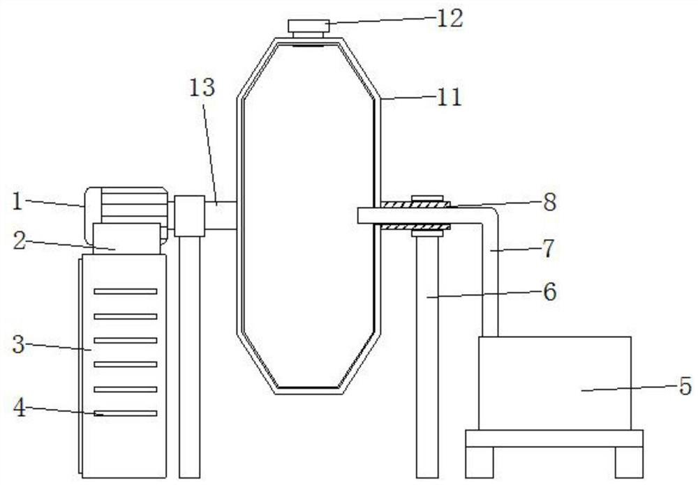 A vacuum drum type polyester solid phase polymerization device