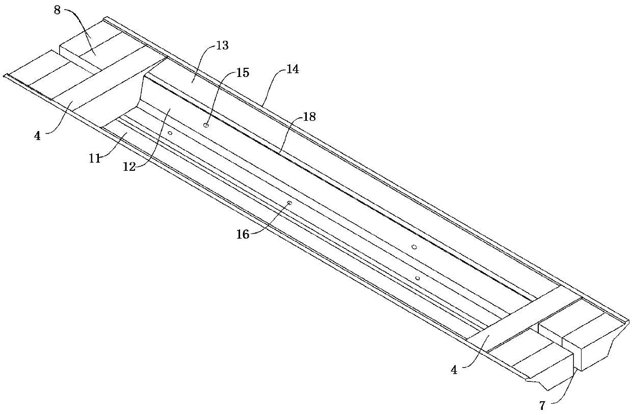 Half-through type longitudinal partitioning prefabricated box girder