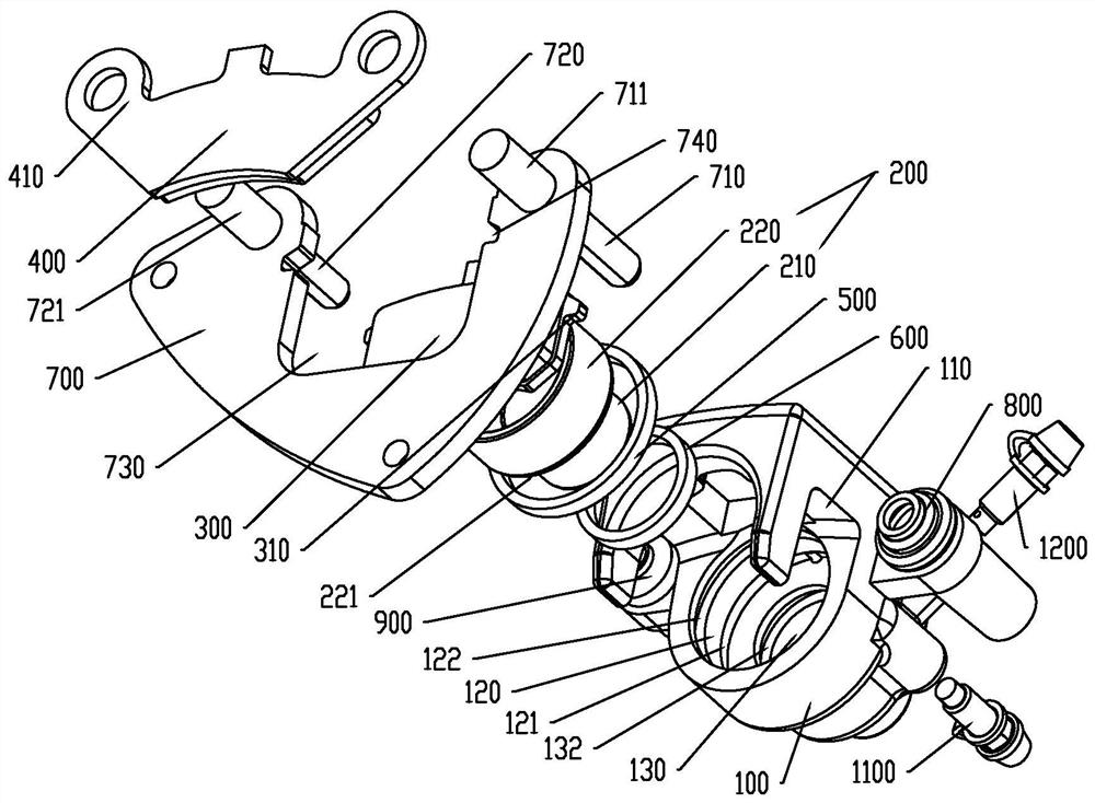 Single-piston CBS brake caliper