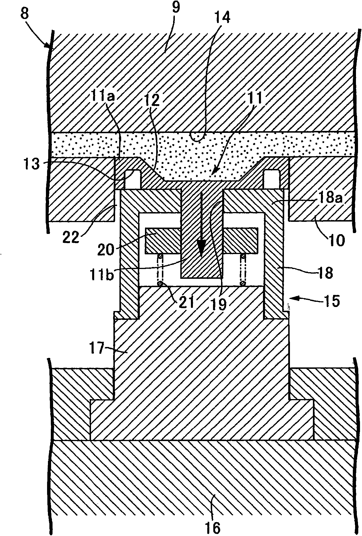 Resin molding method and die device for resin molding