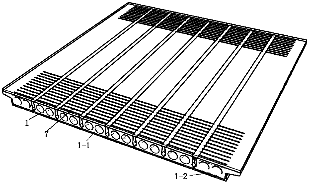 Wide hollow slab oblique section shearing resistance reinforcing method