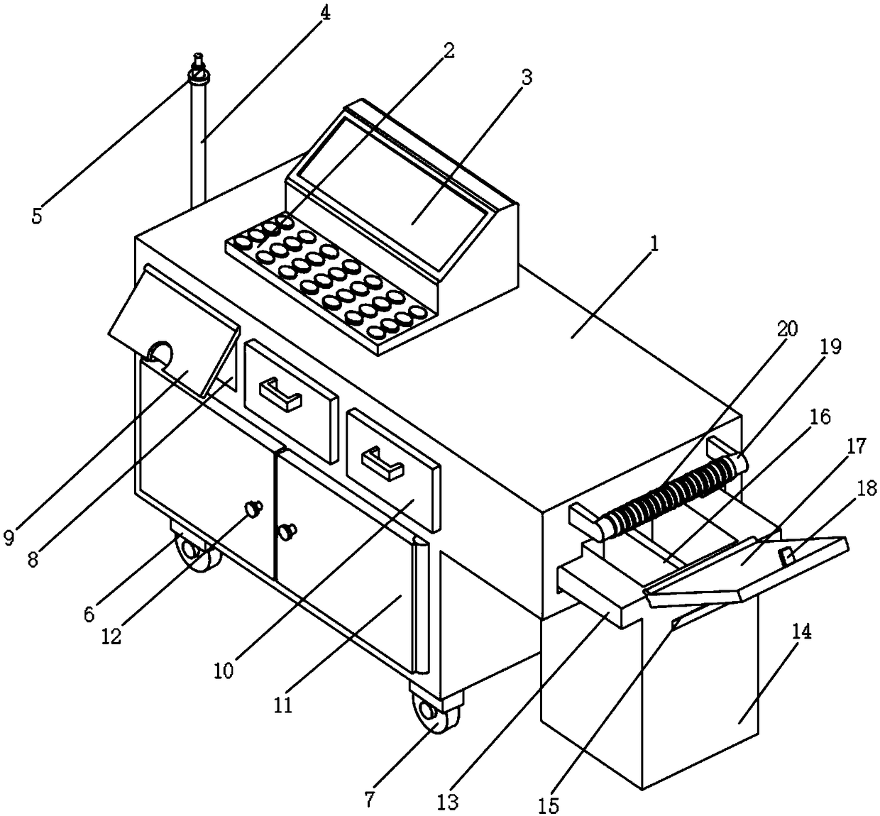 Digestive endoscope multifunctional mobile treatment vehicle