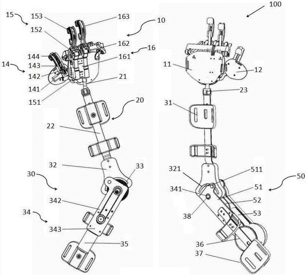 Wearable upper lamb exoskeleton rehabilitative training machine