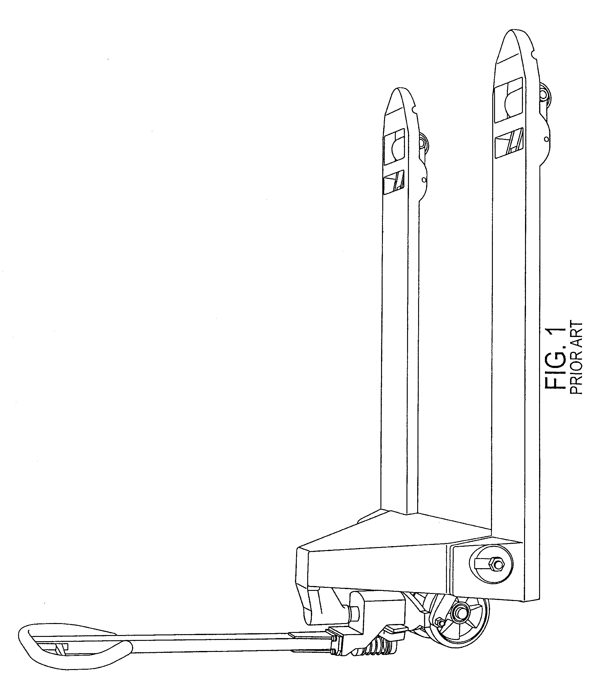 Pallet jack system and method for the transportation of stackable packaged goods pallets