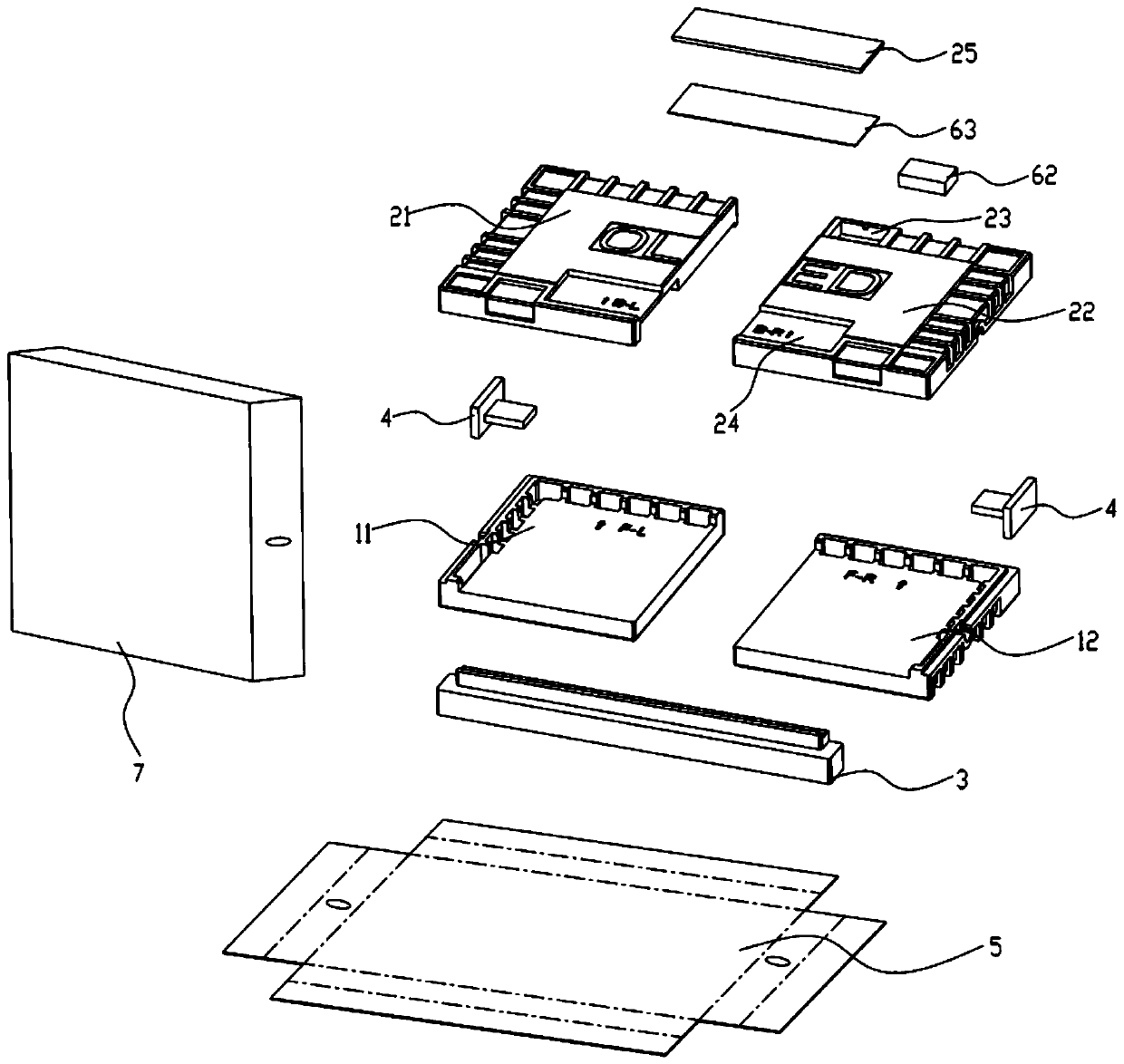 A packaging structure for a display device