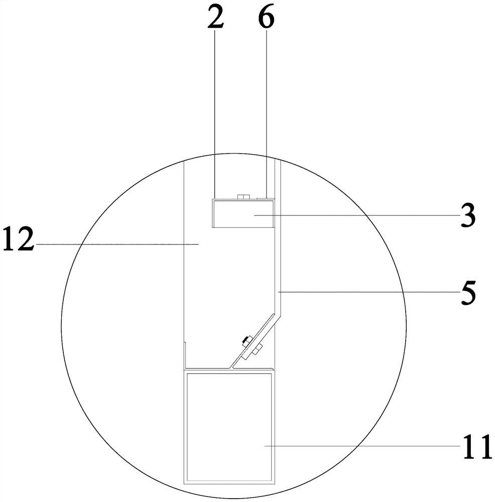 Mounting structure and method for container building peripheral guard plate