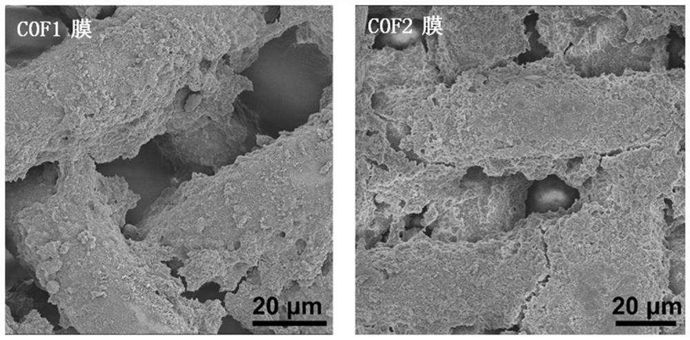 High-flux oil-water separation COF membrane as well as preparation method and application thereof