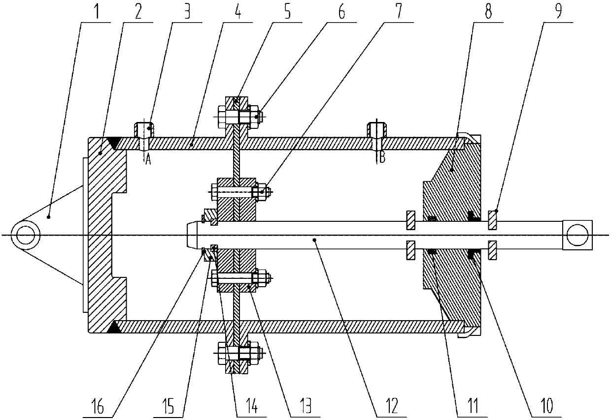 Low friction and small travel servo oil cylinder