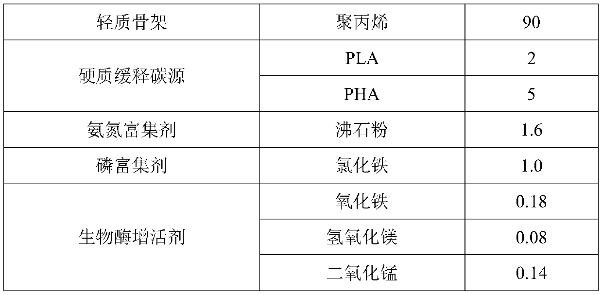 Fluidized bed filler with reinforced denitrification function and preparation method thereof