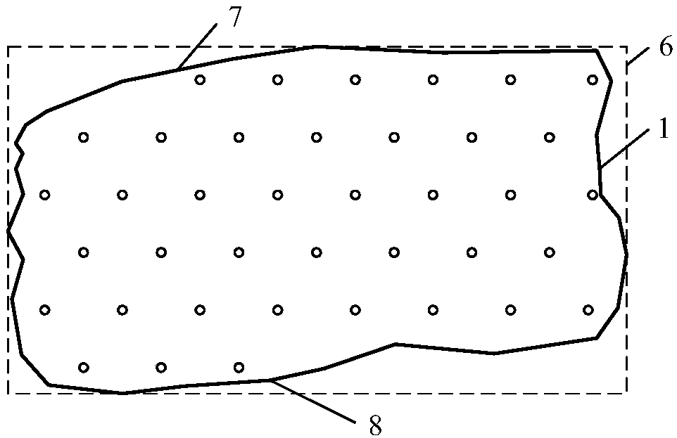 Open-pit bench blasting hole distributing method