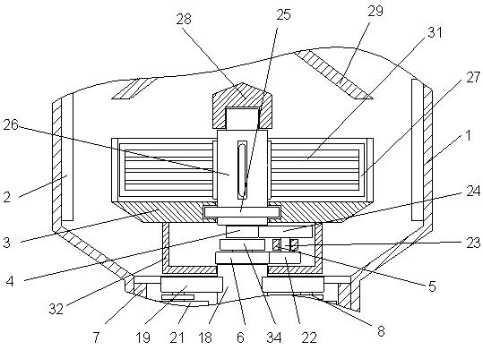 Raw material crushing device for mechanical processing