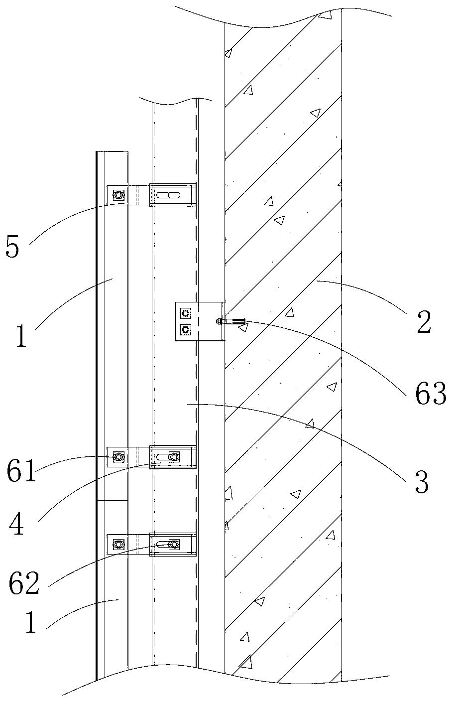 Installment structure of GRG decorative panel