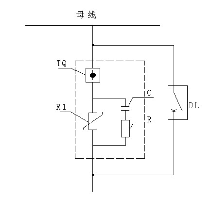 Protection device having functions of automatic control, energy moving and degradation self-separation for vacuum arc extinguish chamber