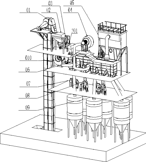 Machine-made sand wind power winnowing system and winnowing method