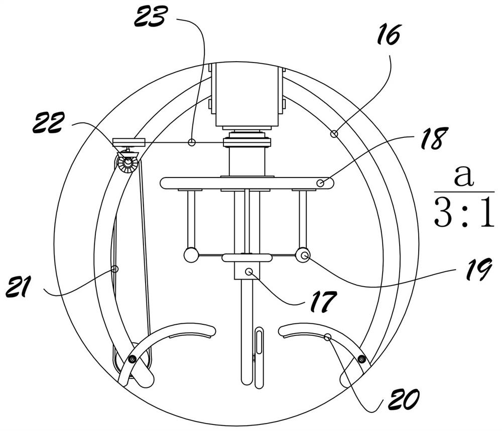 Internal pounding type orange peel separating device for orange juicing