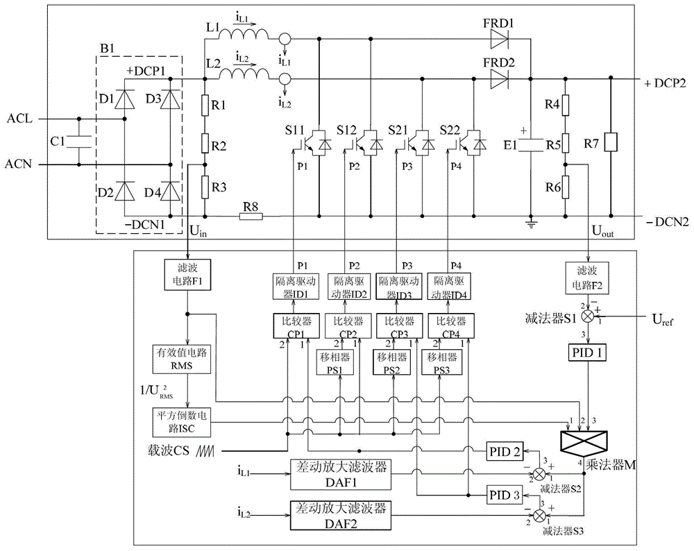 Power Factor Corrector Driven by Two Stages of Phase Shift