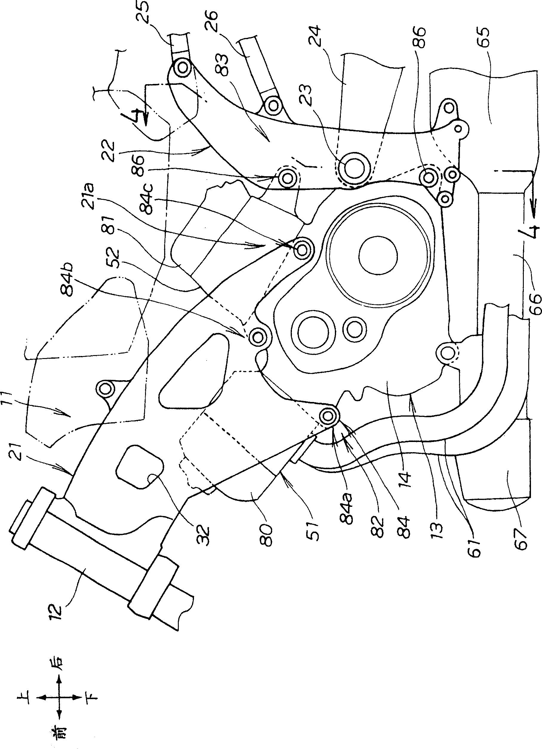 Body frame of motorcycle