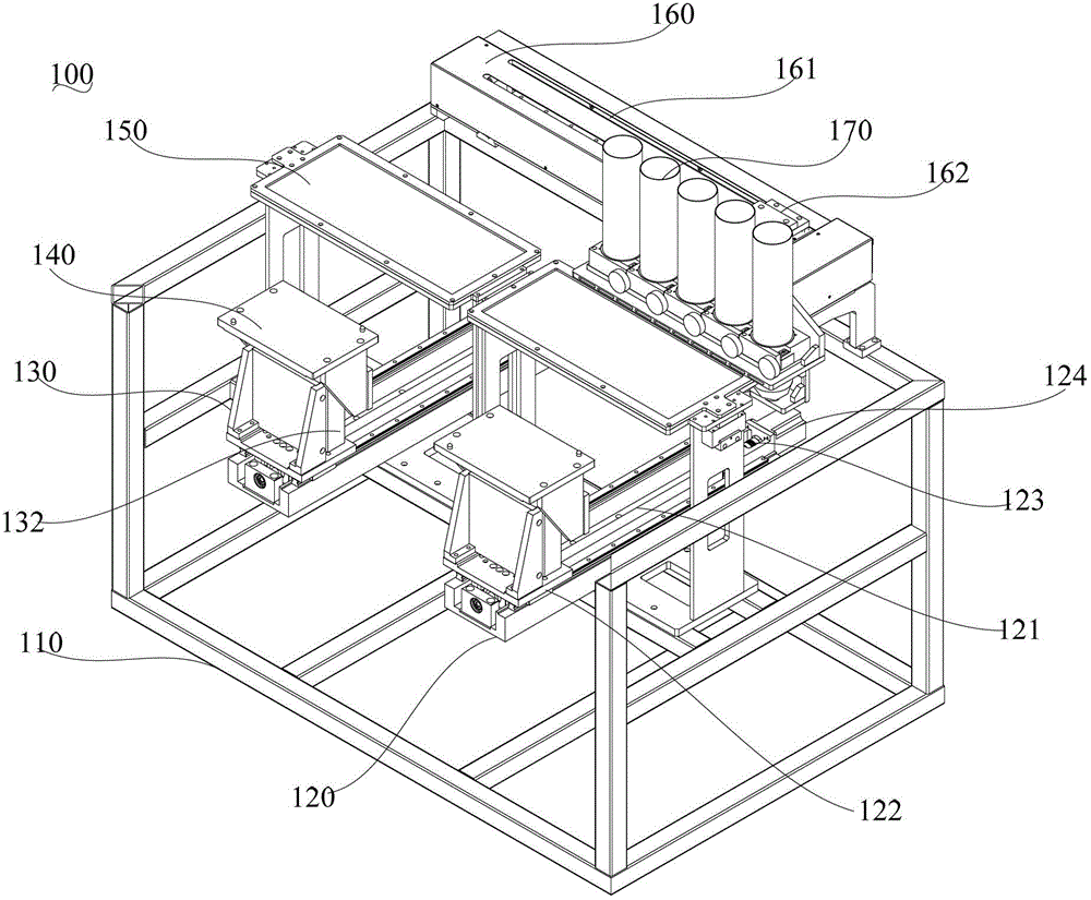 Device for dispensing and gluing and method for dispensing and gluing of touch screen