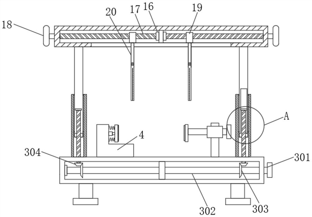 Quality inspection detection device for flywheel housing inner cavity size