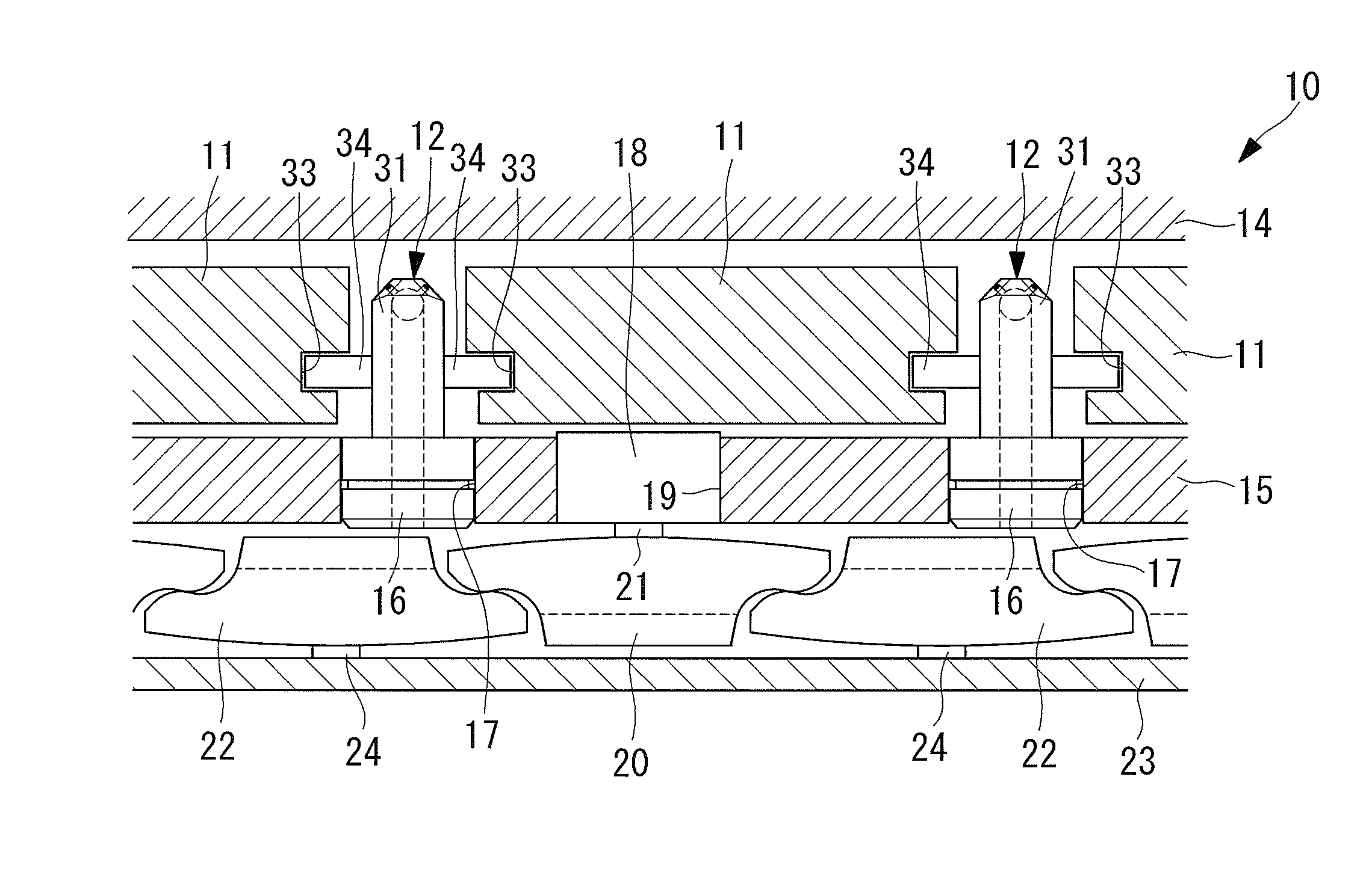 Oiling nozzle for thrust bearing