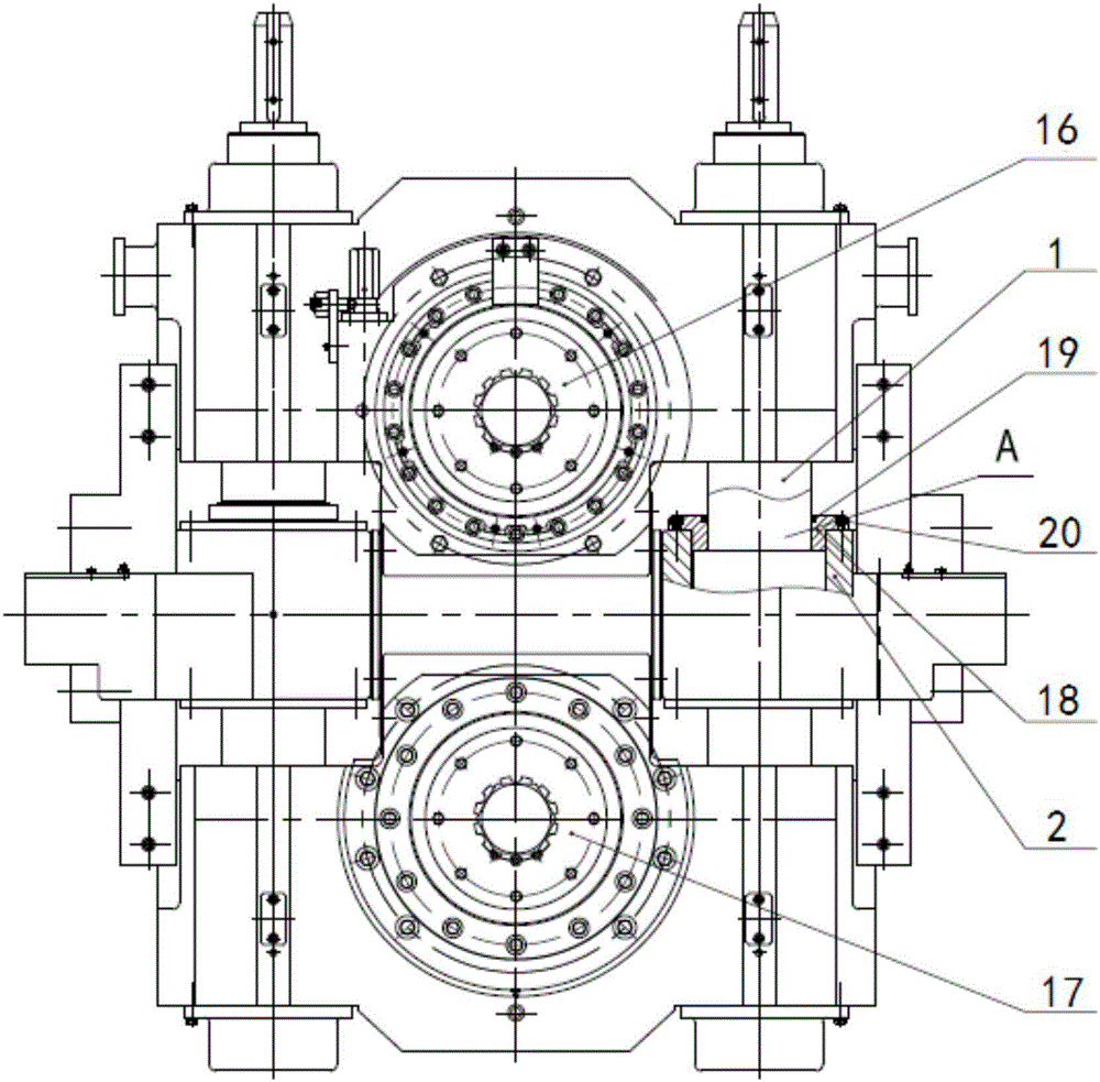 Dual-seal structure for pressure screw in short stress path rolling mill roller system