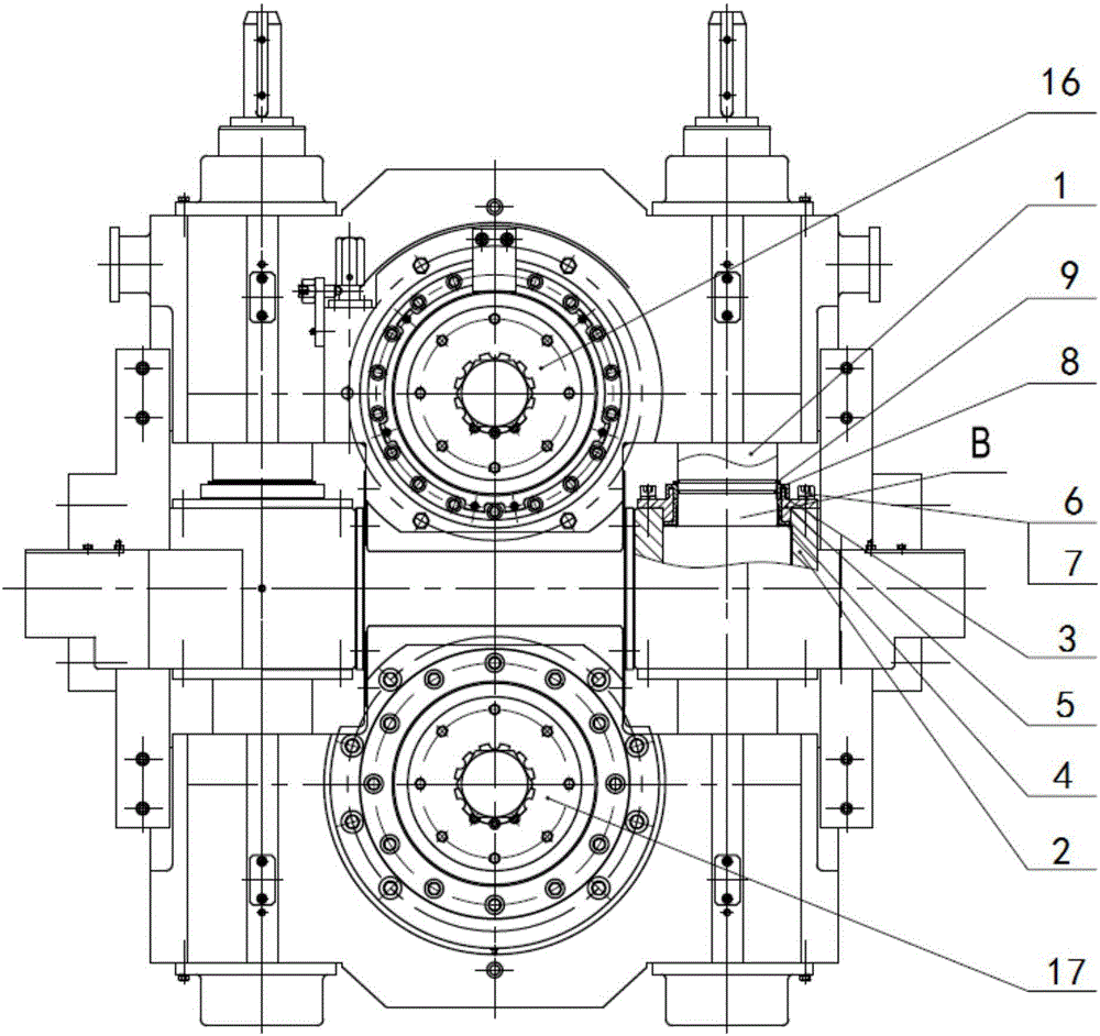 Dual-seal structure for pressure screw in short stress path rolling mill roller system