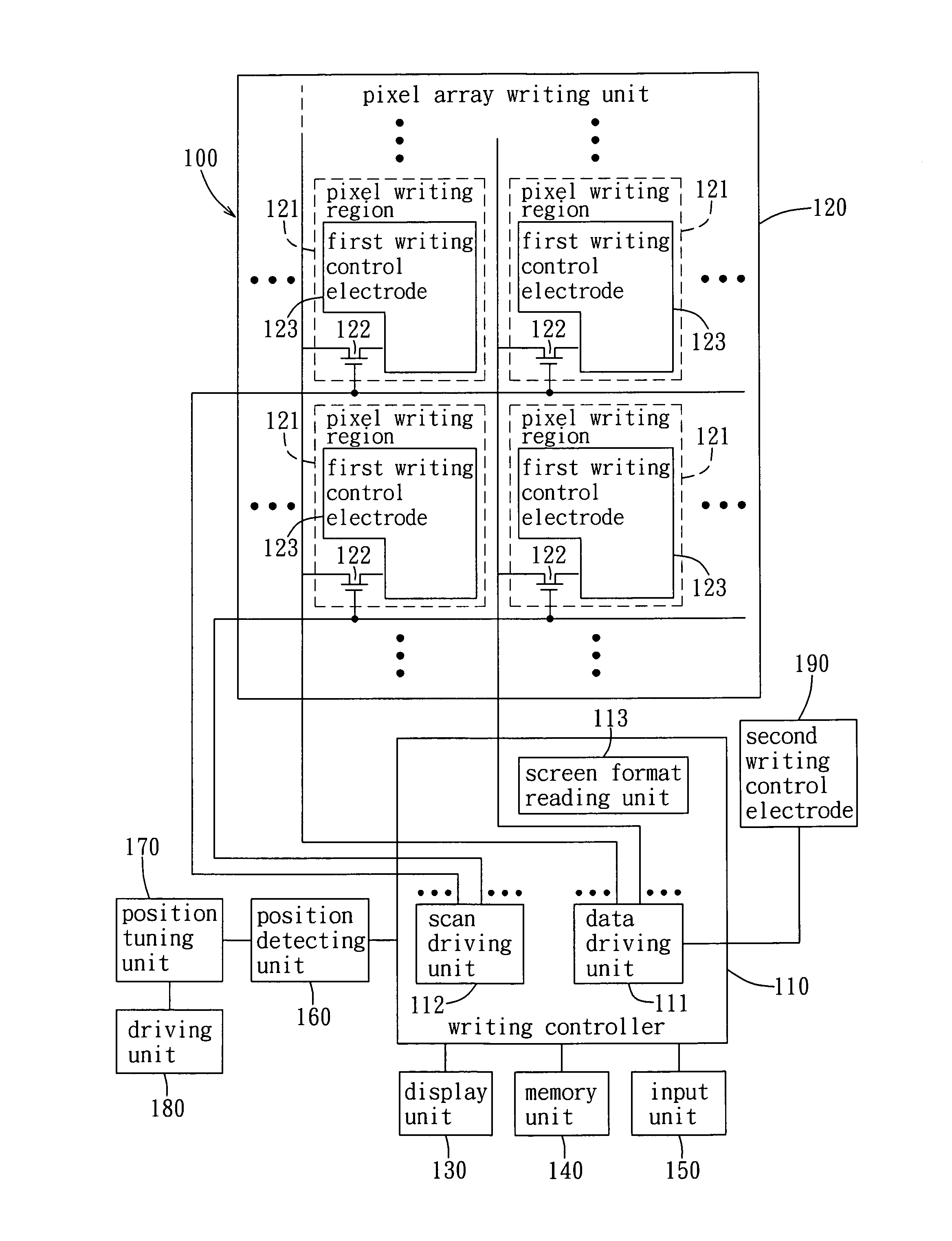 Writing apparatus for an electronic paper