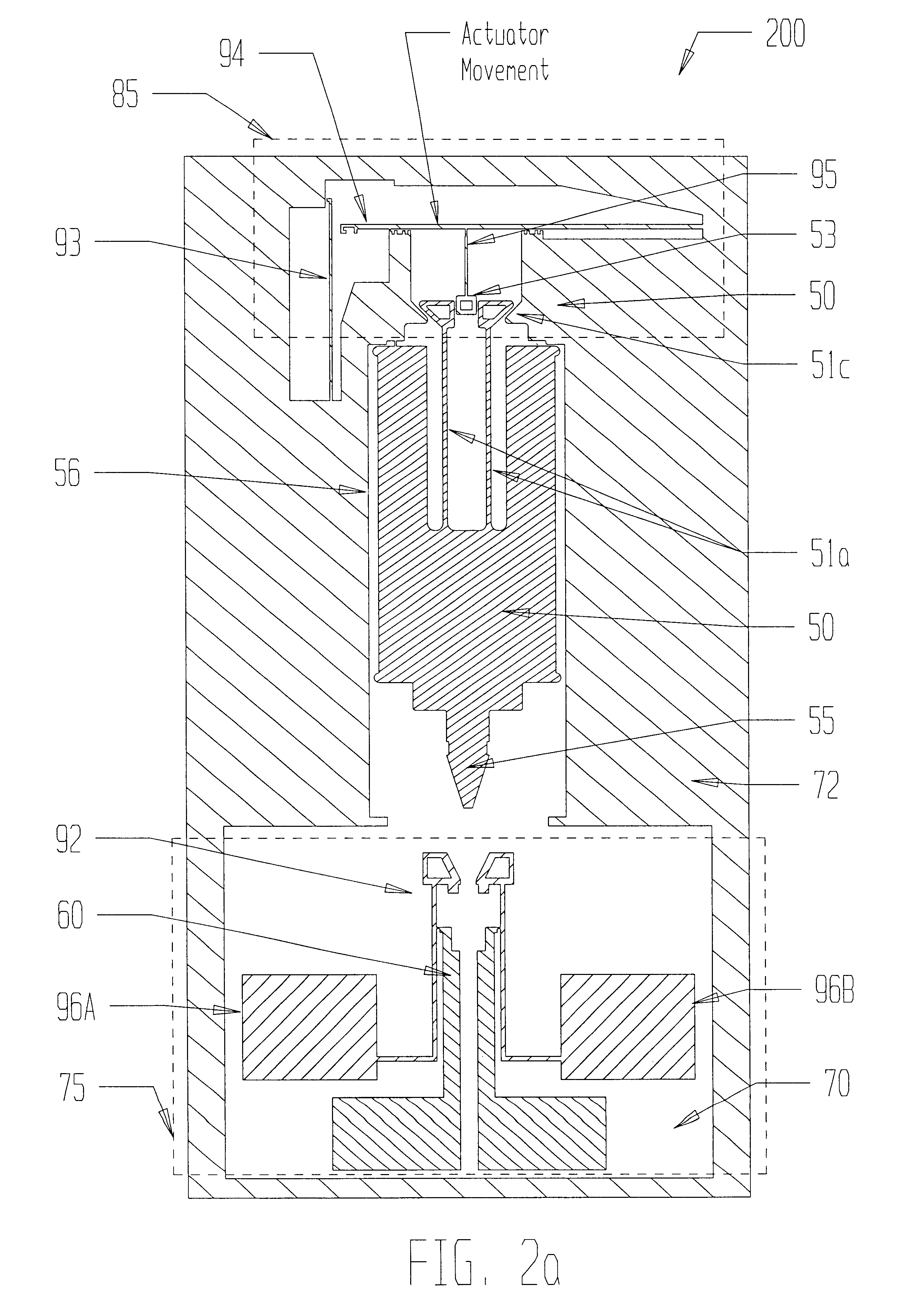 Microelectromechanical systems (MEMS)-type high-capacity inertial-switching device