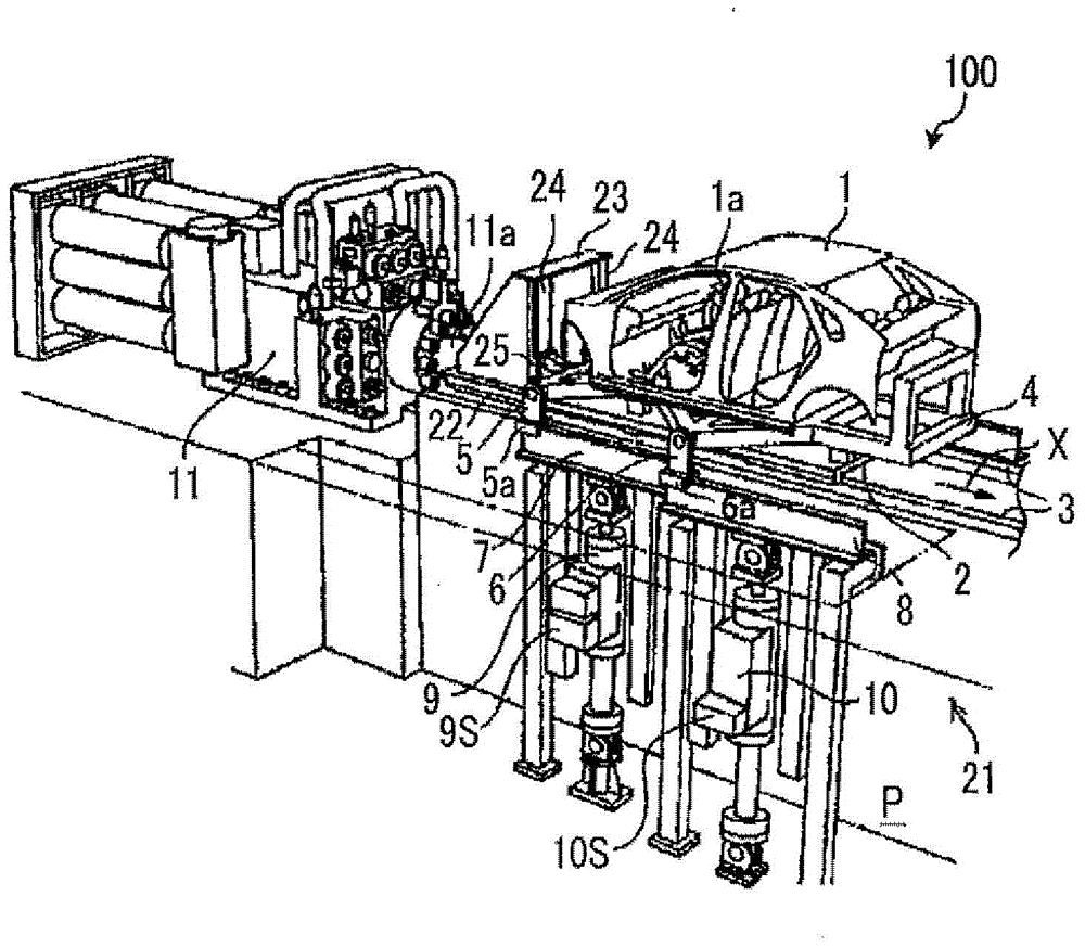 Vehicle crash simulation test device and control method for vehicle crash simulation test