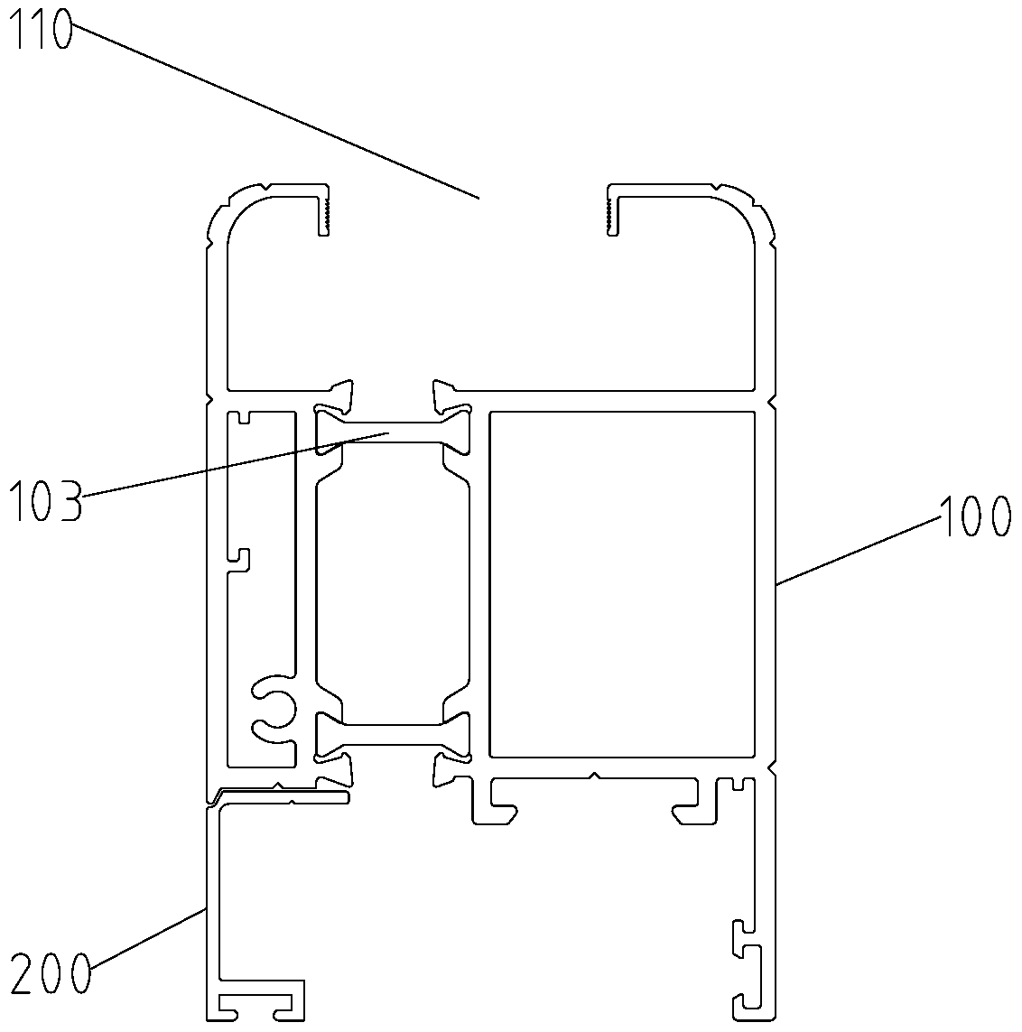 Aluminum alloy door leaf closing section component