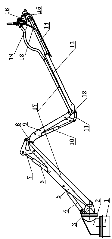 Boom system of wet spraying machine