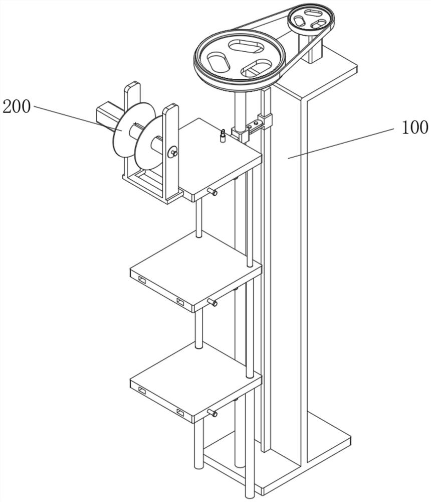 Take-up and pay-off frame based on lifting high-speed braiding machine