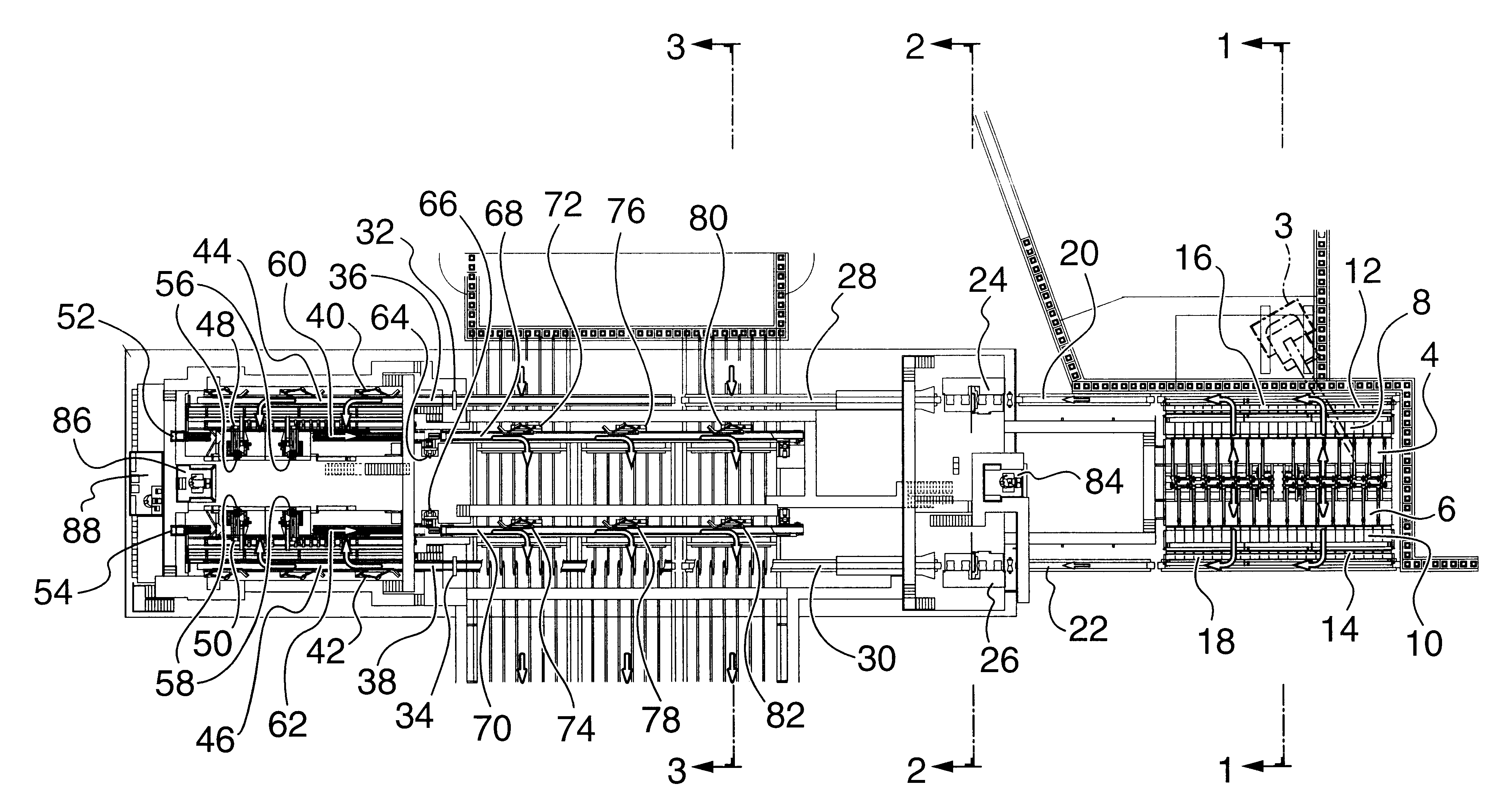 Method and apparatus for singulating, debarking, scanning and automatically sawing and sorting logs into lengths